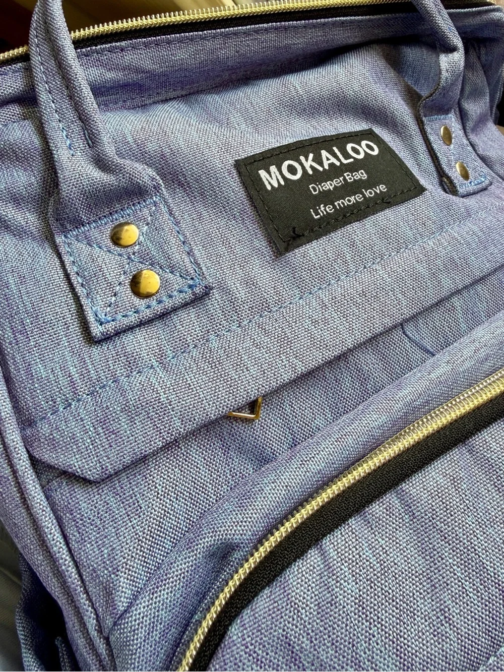 Mokaloo Light Blue Kids Diaper & Accessory Backpack